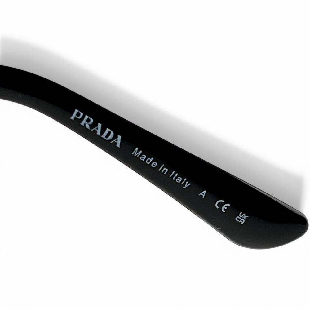 Prada SPR 68Z Unisex Rimless Rectangle Sunglasses Pale Gold & Grey Gradient - Picture 6 of 11